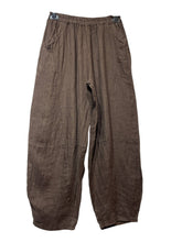 Load image into Gallery viewer, Colette Plain Barrel Leg Linen Pants v2 ~ Chocolate
