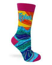 Load image into Gallery viewer, Explore ~ Women&#39;s Crew Socks by FabDaz
