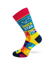 Load image into Gallery viewer, Educational Rock Star ~ Mens Crew Socks by Fazdaz
