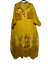 Load image into Gallery viewer, Colette Italian Made Linen Shirt Dress ~ Mustard
