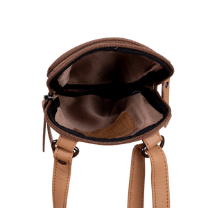 Greenwood Leather Gail Compact Crossbody Bag ~ Caramel