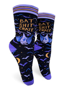 Bat Shit Crazy ~ Women's Crew Socks by Groovy Things