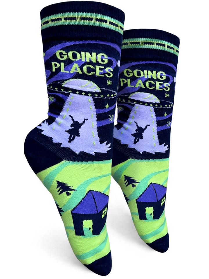 Going Places ~ Women's Crew Socks by Groovy Things