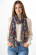 Load image into Gallery viewer, Rainbow Pebbles Cotton/Modal Designer Scarf
