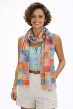 Load image into Gallery viewer, Rainbow Tiles Cotton/Modal Designer Scarf
