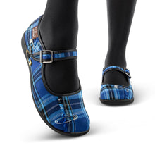 Load image into Gallery viewer, Blue Tartan Sz 41 ONLY
