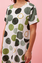 Load image into Gallery viewer, Caroline Morgan Cotton Pocket Circles Dress ~ Multi Green
