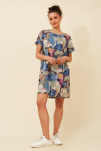 Load image into Gallery viewer, Caroline Morgan Cotton Pocket Abstract Dress ~ Blue
