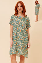 Load image into Gallery viewer, Caroline Morgan Floral Duo Shift Dress ~ Sage
