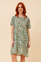Load image into Gallery viewer, Caroline Morgan Floral Duo Shift Dress ~ Sage
