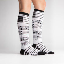 Load image into Gallery viewer, STRETCH-IT™ Footnotes - Wide Calf Knee Highs by Sock it to Me
