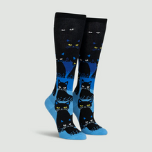 Load image into Gallery viewer, Cats in the Dark (Glow in the Dark) - Knee Highs by Sock it to Me
