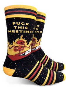 F*** This Meeting - Men's Crew Socks by Groovy Things