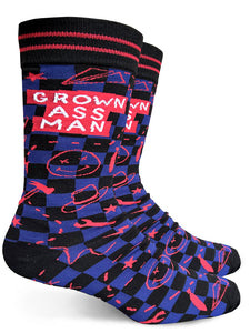 Grown Ass Man  - Men's Crew Socks by Groovy Things