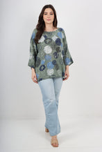 Load image into Gallery viewer, Italian Cotton Top Circles Print Khaki Sz 8-18
