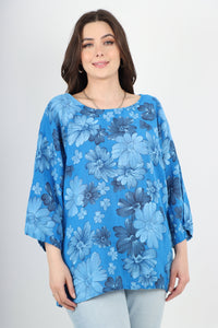 Italian Cotton Top 'Maisy' Royal Blue Sz 8-18