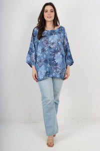 Italian Cotton Top 'Maisy' Denim Sz 8-18