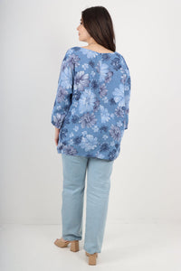 Italian Cotton Top 'Maisy' Denim Sz 8-18