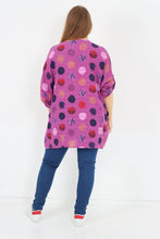 Load image into Gallery viewer, Italian Cotton Top w/Front Pockets Polka ~ Magenta Sz 14-22
