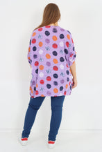 Load image into Gallery viewer, Italian Cotton Top w/Front Pockets Polka ~ Lilac Sz 14-22
