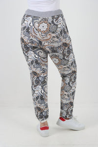 Italian Stretch Cotton Trousers ~ Autumn Paisley
