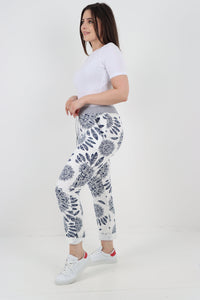 Italian Stretch Cotton Trousers ~ Navy Feather