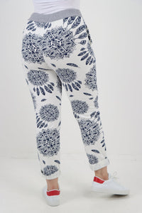 Italian Stretch Cotton Trousers ~ Navy Feather