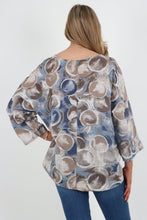 Load image into Gallery viewer, Italian Cotton Top Circles Print Mocha Sz 8-18
