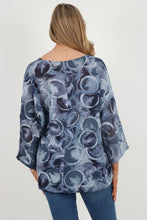 Load image into Gallery viewer, Italian Cotton Top Circles Print Blue Sz 8-18
