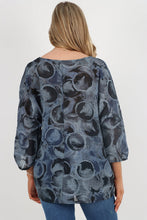 Load image into Gallery viewer, Italian Made Cotton Top ~ Circles Navy Sz 8-18
