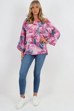 Load image into Gallery viewer, Italian Cotton Top Circles Print Fuschia Sz 8-18
