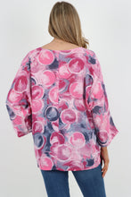 Load image into Gallery viewer, Italian Cotton Top Circles Print Fuschia Sz 8-18
