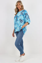 Load image into Gallery viewer, Italian Cotton Top Circles Print Turquoise Sz 8-18
