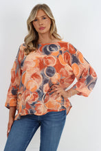 Load image into Gallery viewer, Italian Cotton Top Circles Print Orange Sz 8-18
