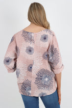 Load image into Gallery viewer, Italian Cotton Top Firework Print Dusky Pink Sz 8-18
