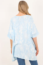 Load image into Gallery viewer, Italian Made Cotton Top ~ Dandelion Sky Blue ~ Free Size
