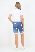 Load image into Gallery viewer, Italian Stretch Cotton Shorts Star Blue
