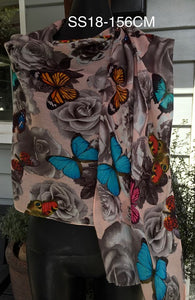 Roses & Butterflies  ~ Cotton/Modal Designer Scarf