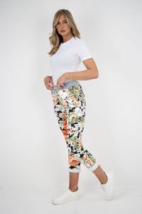 Italian Stretch Cotton Trousers ~ Spring Garden