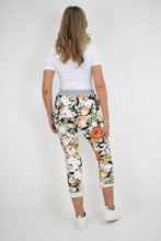 Load image into Gallery viewer, Italian Stretch Cotton Trousers Floral Multicolour
