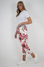 Load image into Gallery viewer, Italian Stretch Cotton Trousers ~ Hibiscus Dusky Red
