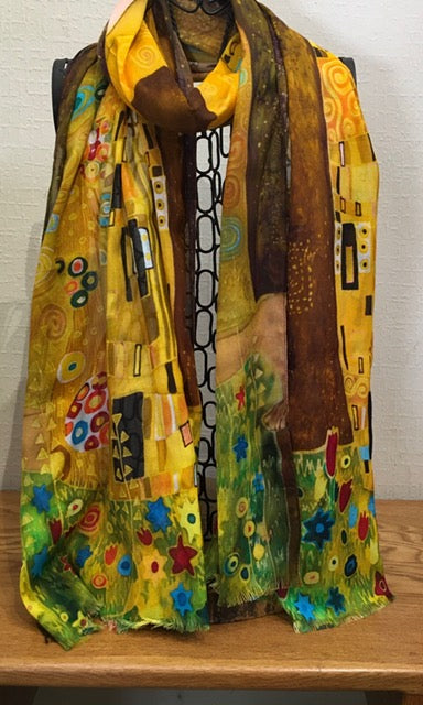 Klimt 'The Kiss' Cotton/Modal Designer Scarf