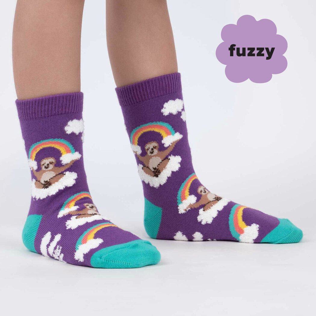 Sloth Dreams FUZZY Kids Socks by Sock it to Me