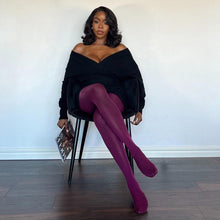 Load image into Gallery viewer, SNAG Opaque 80 Den Tights ~ Mulberry
