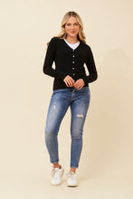 Load image into Gallery viewer, Caroline Morgan Viscose Blend V Neck Cardigan ~ Black
