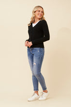 Load image into Gallery viewer, Caroline Morgan Viscose Blend V Neck Cardigan ~ Black
