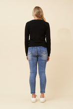 Load image into Gallery viewer, Caroline Morgan Viscose Blend V Neck Cardigan ~ Black
