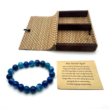 Load image into Gallery viewer, Crystal Bracelet 10mm ~ Agate (Blue Banded)
