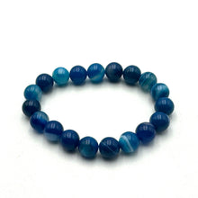 Load image into Gallery viewer, Crystal Bracelet 10mm ~ Agate (Blue Banded)
