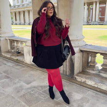 Load image into Gallery viewer, SNAG Opaque 80 Den Castor Oil Tights ~ Blood Red
